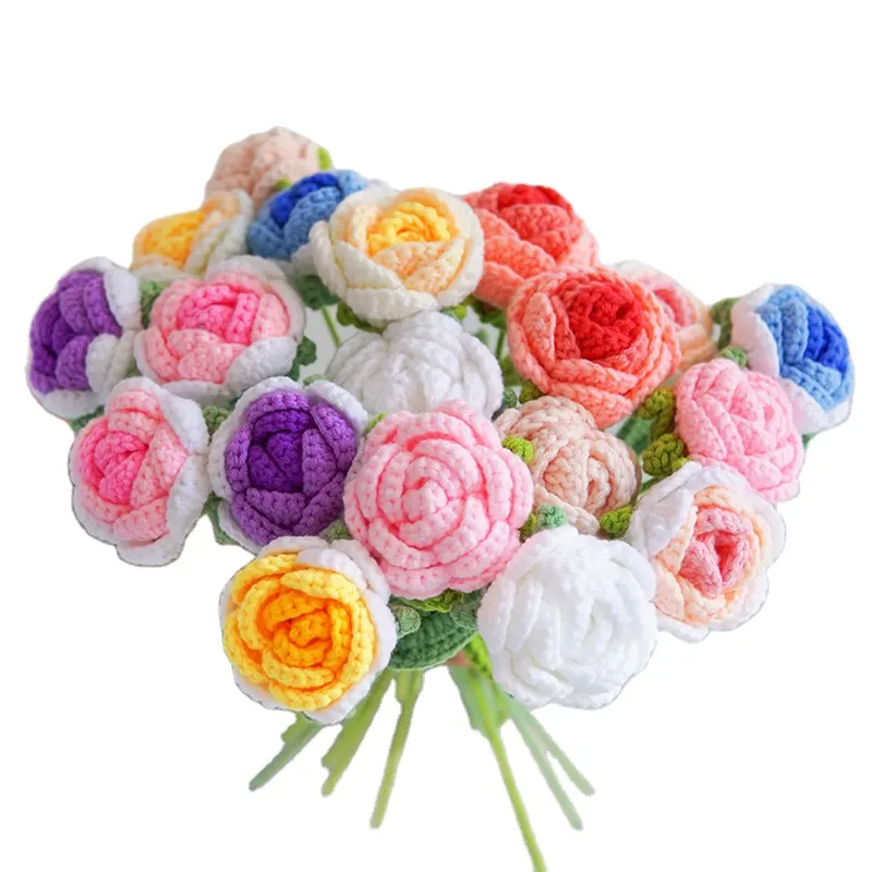 Fête des mères crochet fleur oeillet fait à la main cadeau de mariage décoration artificielle chaud fait à la main Crochet tricot fleur