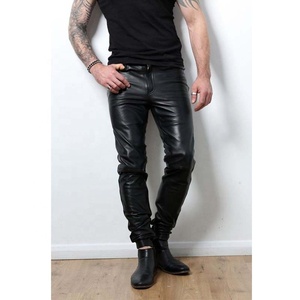 Pantalones de Cuero 100% para Hombre PIHA SPORTS, Resistentes al Viento, Antiarrugas, de Secado Rápido, con Cierre de Botones, Estilo Urbano, de Cuero Genuino para Invierno - Product Image 2
