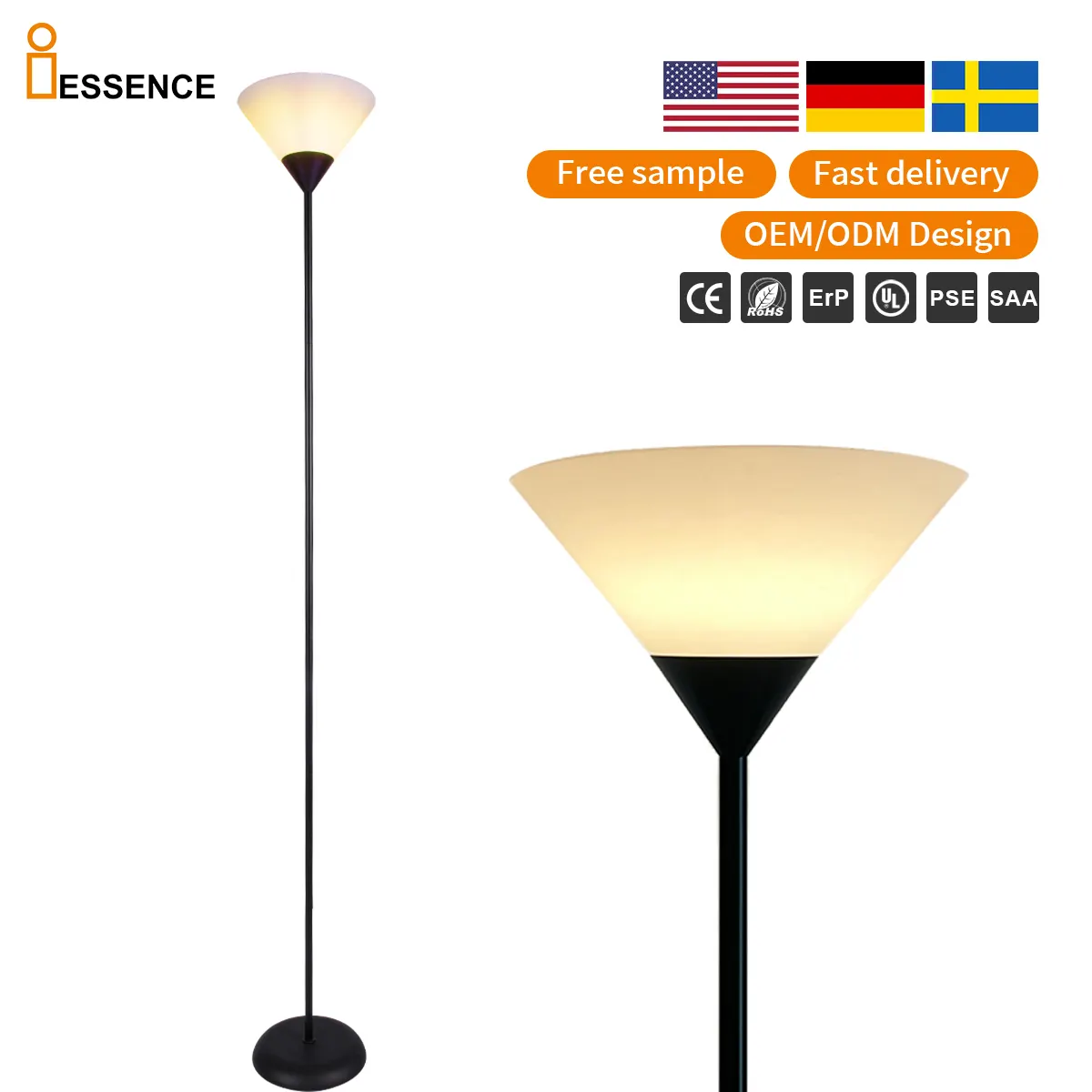 Competitive Modern Style Interior Decorative Floor Lamp Hotel Living Room Bedroom Standing Light