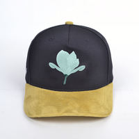Casquettes pour hommes brodées en 3D en suède et coton, casquette de baseball snapback bicolore à 5 panneaux, personnalisable, échantillons gratuits