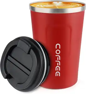 Copo de café para viagem em aço inoxidável com cilindro reto de 380ml, copo de café com corda para presente de negócios, preço baixo, design clássico