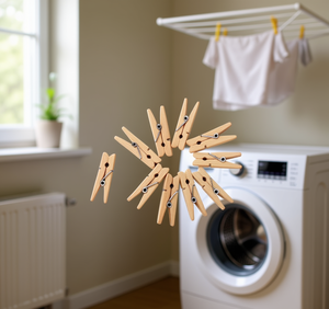 Pioney Mollette in Legno 35mm in Legno Naturale per Lavanderia - Product Image 2