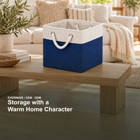 Panier de rangement pliable 13x13, lot de 3, en tissu cationique, avec poignées, pour étagères de placard et chambre d'enfant