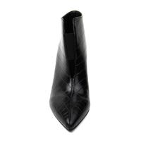 Bottines à talons design sexy pour femmes, bottines noires croco pu, bout pointu, chaussures personnalisables pour femmes