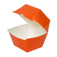 Boîte à hamburger jetable en papier avec couvercle à charnière, design coquille, avec logo personnalisé, pour la livraison de hamburgers à emporter