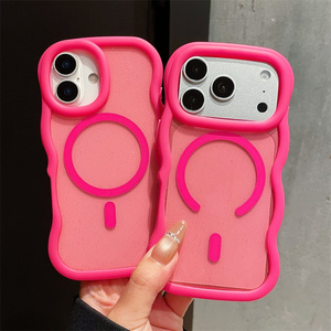 เคสโทรศัพท์มือถือใสลายคลื่นกลิตเตอร์นีออนแม่เหล็ก สำหรับ iPhone 17 16 15 14 Pro Max  แบบใสไล่สีพร้อมกันชนป้องกันด้านหลัง - Product Image 1