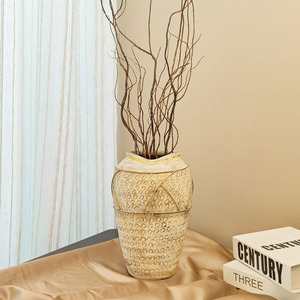 Vaso da fiori artigianale in <span class=keywords><strong>gres</strong></span> smaltato stile retrò con bocca irregolare a forma di pancia grande, <span class=keywords><strong>per</strong></span> balcone, giardino e casa - Product Image 3