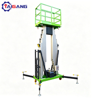 Plateforme élévatrice verticale hydraulique à mât unique en aluminium TAIGANG, élévateur domestique, plateforme mobile antidérapante, roues en caoutchouc solide