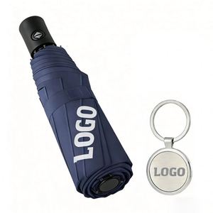 Custom Automatic Rain With Logo Printed 3 Folding Uv Umbrella for Promo Wholesale Business Gift Parapluie - Product Image 1