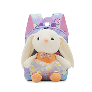 Commercio all'ingrosso di alta qualità animale 3D lungo orecchio coniglietto zaino scuola borsa in poliestere tessuto di peluche per bambini zaino - Product Image 4