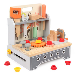 Table d'outils en bois sans piles pour enfants, jouet de simulation de démontage et d'assemblage pour jeu d'imitation - Product Image 5