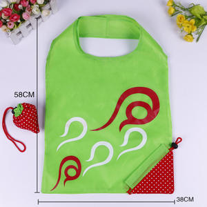 Bolsas de Compra Reutilizables Ecológicas Promocionales con Transferencia de Calor, Plegables, Personalizadas con Diseño de Fresa, Compactas, Reciclables, de Poliéster - Product Image 3