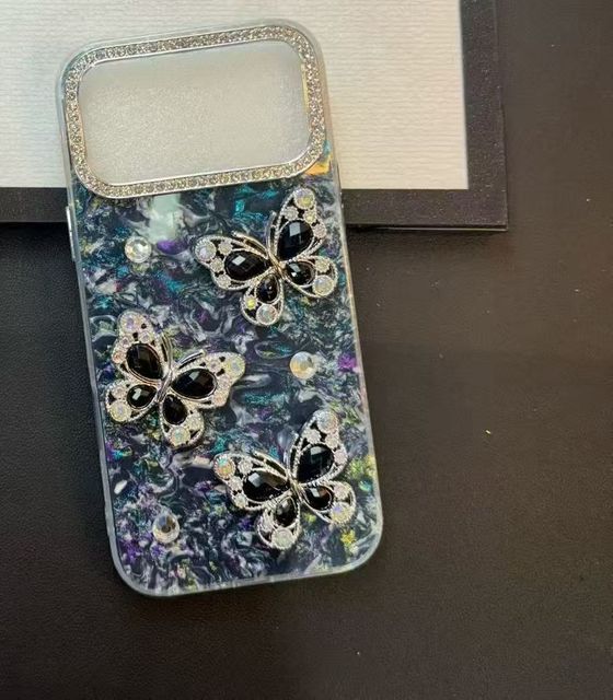 Customized Pattern High-end Water Diamond butterfly Large Hole New Phone case with Multiple Colors Phone case
