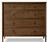 Commode contemporaine de luxe moderne à 5 tiroirs en chêne massif, style français, pour le rangement des meubles de chambre à coucher