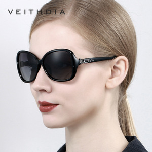 Veithdia Women's Polarized Sunglasses UV400 TAC Lens Plastic Metal Frame Rhinestone Decor <b>Driver</b> Fashion Sun Protection - Product Image 4