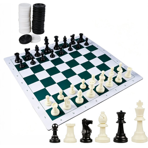 Set 2 in 1 <span class=keywords><strong>Scacchi</strong></span> e Dama, Tappetino Arrotolabile per <span class=keywords><strong>Scacchi</strong></span>, Set da Viaggio Portatile con Borsa per Bambini, Adulti e Principianti - Product Image 3
