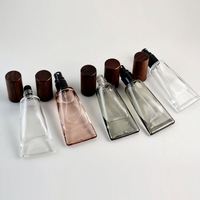 Botol Parfum Kaca 10ml Bentuk Tabung Lunak, Pilihan Roll-on / Semprotan Kabut, Dengan Tutup Motif Kayu, Botol Kosong Isi Ulang Portabel untuk Perjalanan