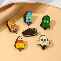 Vente en gros OEM/ODM d'usine : Épingles en émail personnalisées, badges Halloween crème glacée, épingles de revers monstre, épingles de chapeau en émail, articles en métal pour cadeaux