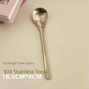 DF09 Japanese Style 304 Stainless Steel Coffee Stirring <b>Spoon</b>, Ice Cream Yogurt <b>Serving</b> <b>Spoon</b>, Knife Fork <b>Spoon</b> Set, Tableware. - Product Image 3