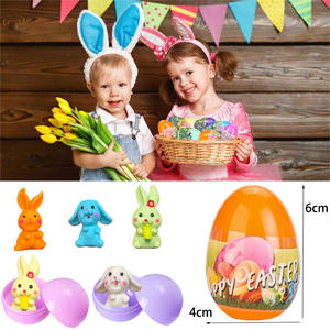 Boîtes à surprises en forme d'œuf <span class=keywords><strong>de</strong></span> Pâques en plastique avec <span class=keywords><strong>lapin</strong></span>, capsules ouvertes, œufs moelleux et colorés pour les tirages au sort <span class=keywords><strong>de</strong></span> fête - Product Image 3