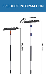 Alat Pembersih Salju Teleskopik dengan Rake Lebar, 3 Bagian Tabung, dan Gagang Anti-Selip untuk Membersihkan Atap Rumah, Truk, dan Daun - Product Image 5