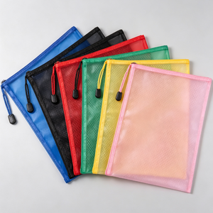 Carpeta de Archivos Económica para Oficina y Escuela, Bolsa de Documentos con Cierre de PVC Impermeable A4, Logotipo Personalizado, Gran Stock - Product Image 1
