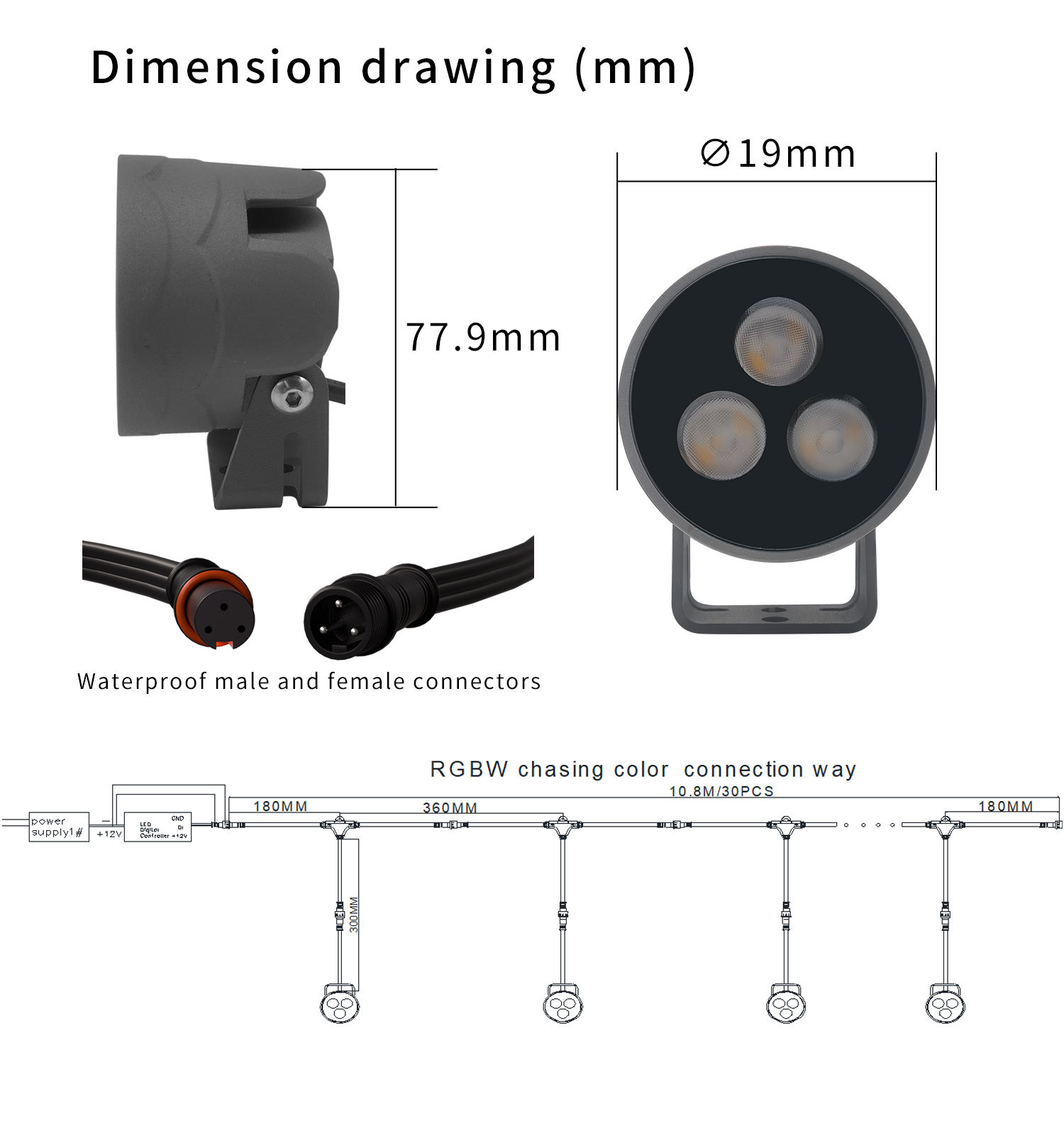 Smart APP Control RGBW Outdoor Garden Lights 3W 12V 24V Low Voltage LED Landscape Lighting Aluminum Housing IP66 Waterproof · image 5