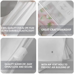 Free Sample Custom White Matte Frosted Zip Seal Ziplock PlasticPackaging Bags for <b>Clothes</b> <b>Storage</b> Space Saver Plastic Bag - Product Image 2