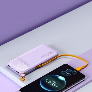 工厂批发20W 10000毫安超薄快速充电电源组，带发光二极管显示器和电缆 - Product Image 6