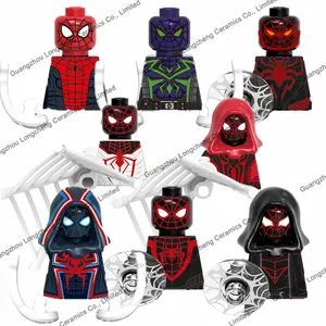 Spider Classic Crimson Cowl Purple Reign Miles Morales 2099 Suit The End Man Mini Building Block Action Figures Kid's Toys G0120