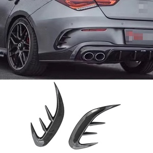 New Dry Carbon Rear Bumper Rocker Winglet Side Skirts <b>Splitters</b> for Mercedes Benz W118 C118 CLA45 CLA35 Auto Tuning - Product Image 2