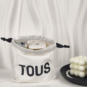 Bolsa de Algodón Muselina Orgánica Personalizada USM, Bolsa Pequeña de Tela Calicó Blanca con Cordón, Logotipo Impreso, Ecológica y Segura - Product Image 4