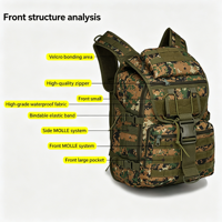 Sac à dos de randonnée de grande capacité à styles multiples, logo personnalisé, camping, chasse, prix d'usine, sac à dos tactique multifonctionnel