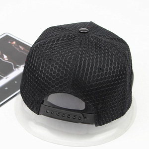 Mesh Snapback Cap Unisex Solid Color Breathable <b>Flat</b> Brim Casual Spring Summer <b>Hat</b> - Product Image 4