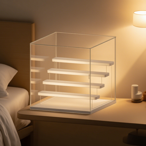 Acrylic hiển thị trong suốt Trường hợp với bậc thang đứng và cơ sở màu trắng cho hộp mù hình bộ sưu tập giới thiệu - Product Image 5