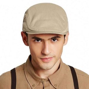Men's Cotton <b>Berets</b> Ivy Cap Fashion Big Head Leisure Solid Newsboy Hat Beach Travel Casual - Product Image 1