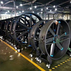 Ventilateurs industriels HVLS sur pied de 6,5 pieds avec moteur PMSM IE5, pour extérieur, IP55, pales en aluminium-magnésium, 220V, conçus pour l'extérieur - Product Image 1