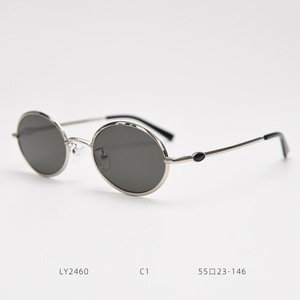 Lunettes de soleil ovales vintage en métal pour hommes et femmes, style Xi Qing, protection UV400, luxe 2026 - Product Image 3