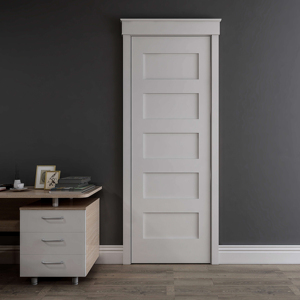 ประตูภายในบ้านไม้ MDF ไพรเมอร์สีขาว2แผงสไตล์ช่างฝีมือ - Product Image 5