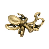Figurine de poulpe antique en laiton, 1 pièce, pour décoration de table, figurine de poulpe en cuivre, accessoires pour cadeau, vente en gros