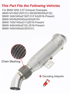 Tubo de Escape para Automóvil, Bajante para <span class=keywords><strong>bmw</strong></span> B48 2.0T 120i 125i F20 F21 220i 230i F22 F23 330i <span class=keywords><strong>320i</strong></span> F31 F34 420 430i F33 F36 B58 N20 N55 - Product Image 2