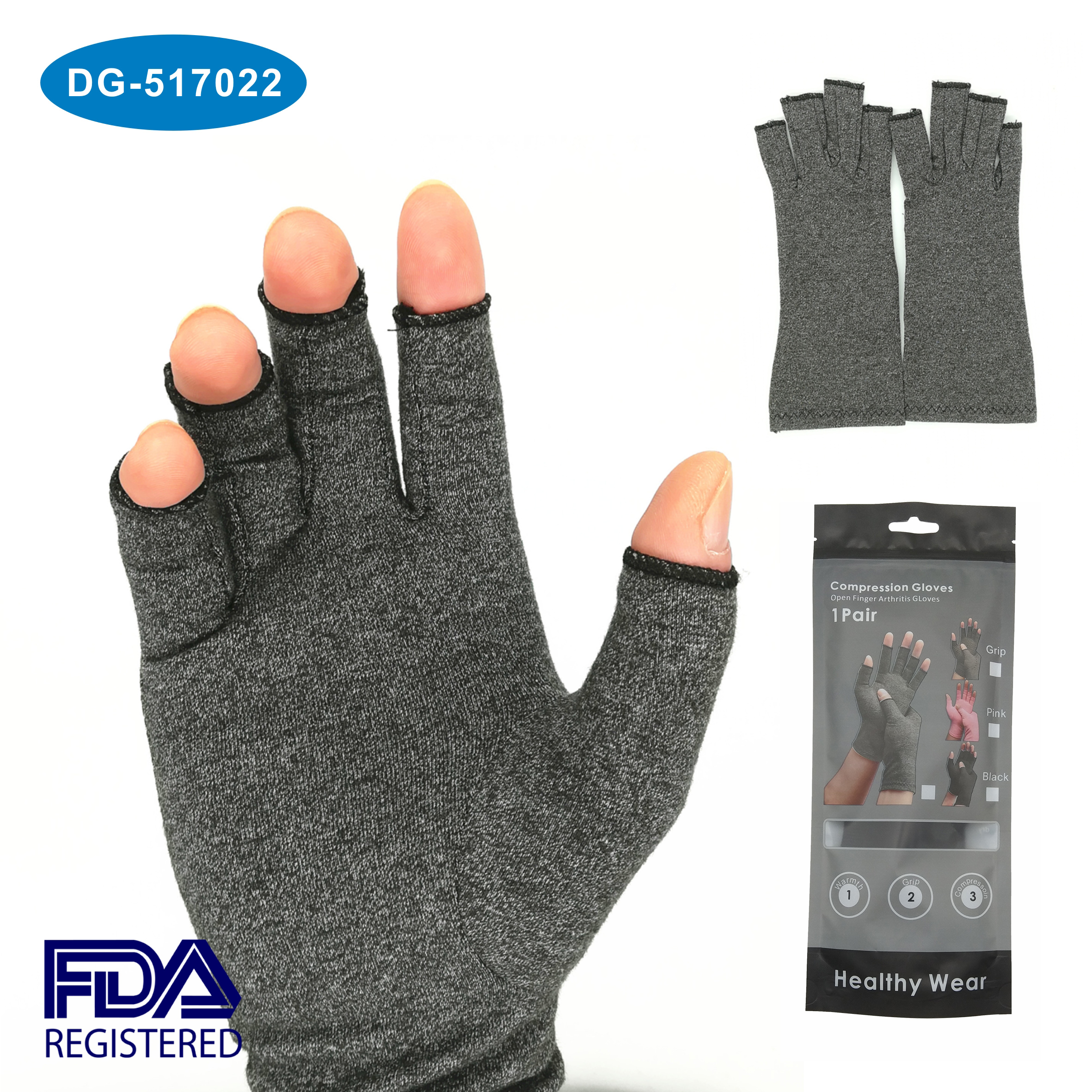 Лидер продаж, полуперчатки для сжатия пальцев при артрите для облегчения боли и мягкого сжатия