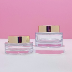 Envase de Lujo para Crema Corporal, 1oz 30g 50g, Tarro Cosmético de Vidrio Grueso Transparente con Tapa de Plástico - Product Image 1