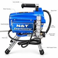 Pistolet de pulvérisation électrique sans air haute pression OEM professionnel 495 avec moteur sans balais, machine de revêtement DIY pour peinture au latex industrielle