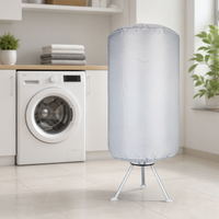 Séchoir à linge électrique pliable portable avec tambour rotatif à 360 degrés, machine de séchage rapide pour la lessive domestique, des vêtements de bébé et d'enfants