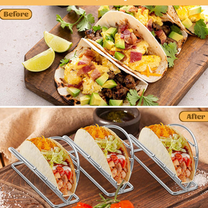 Soporte para Tacos y Exhibidor de Burritos de Acero Inoxidable, Reutilizable, Degradable, de Forma Ovalada, para Restaurantes y Cocinas Mexicanas - Product Image 2