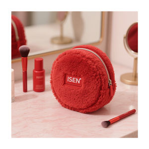 <span class=keywords><strong>ISEN</strong></span> Mujeres Ronda Cordero Sherpa Bolsa de maquillaje Estuche de cosméticos Logotipo personalizado Neceser Bolsa de viaje Baño Bolsa de almacenamiento - Product Image 3