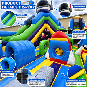 Château gonflable Ceyu avec figurine d'astronaute et tunnel de jeu intérieur pour centre de divertissement familial - Product Image 3