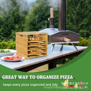 Planche à pizza en bois de bambou naturel de 12 pouces avec trous pour accrocher, pour un rangement et un service faciles - Product Image 4