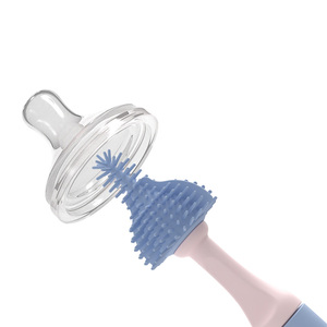 Brosse à biberon en silicone 2 en 1 avec ensemble de brosses à tétine Brosses de nettoyage de biberon à long manche pour les voyages - Product Image 4